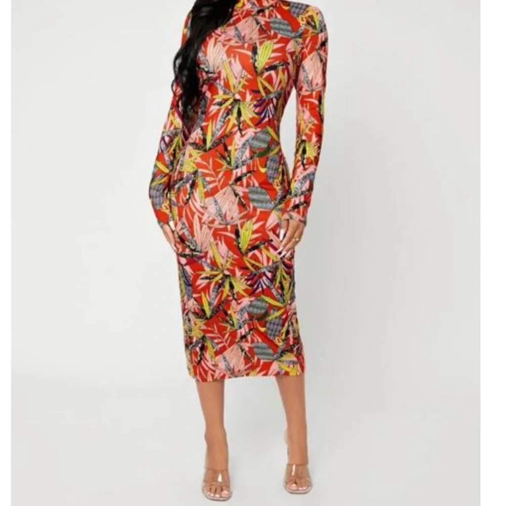 Multicolored Bodycon Dress - Picture 1 of 14